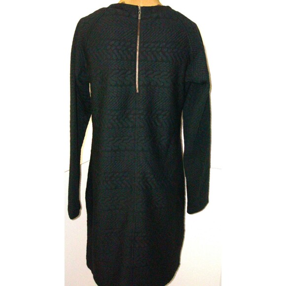 New Womens NWT PrAna Macee Black Dress M Textured Jacquard Long Sleeves Zipper - Picture 9 of 10